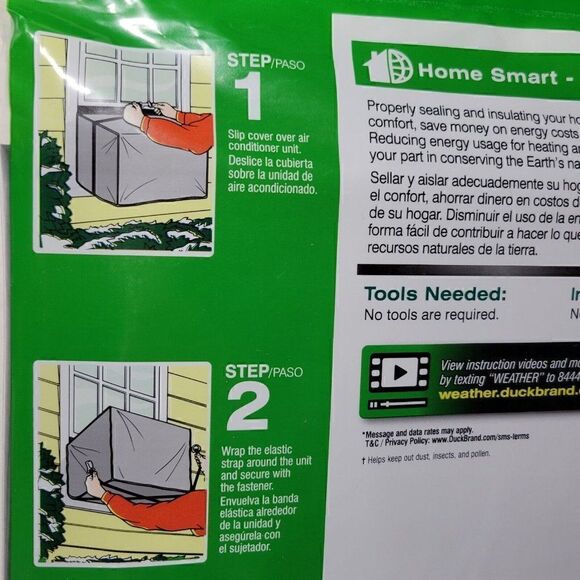 Duck Brand Window Unit Air Conditioner Cover Standard Size 27 x 18 x 25" NEW - Picture 6 of 9